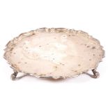 An early 20th century silver salver, of circular form,