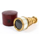 An early 19th century French gilt metal and mother of pearl mounted five drawer Monocular in