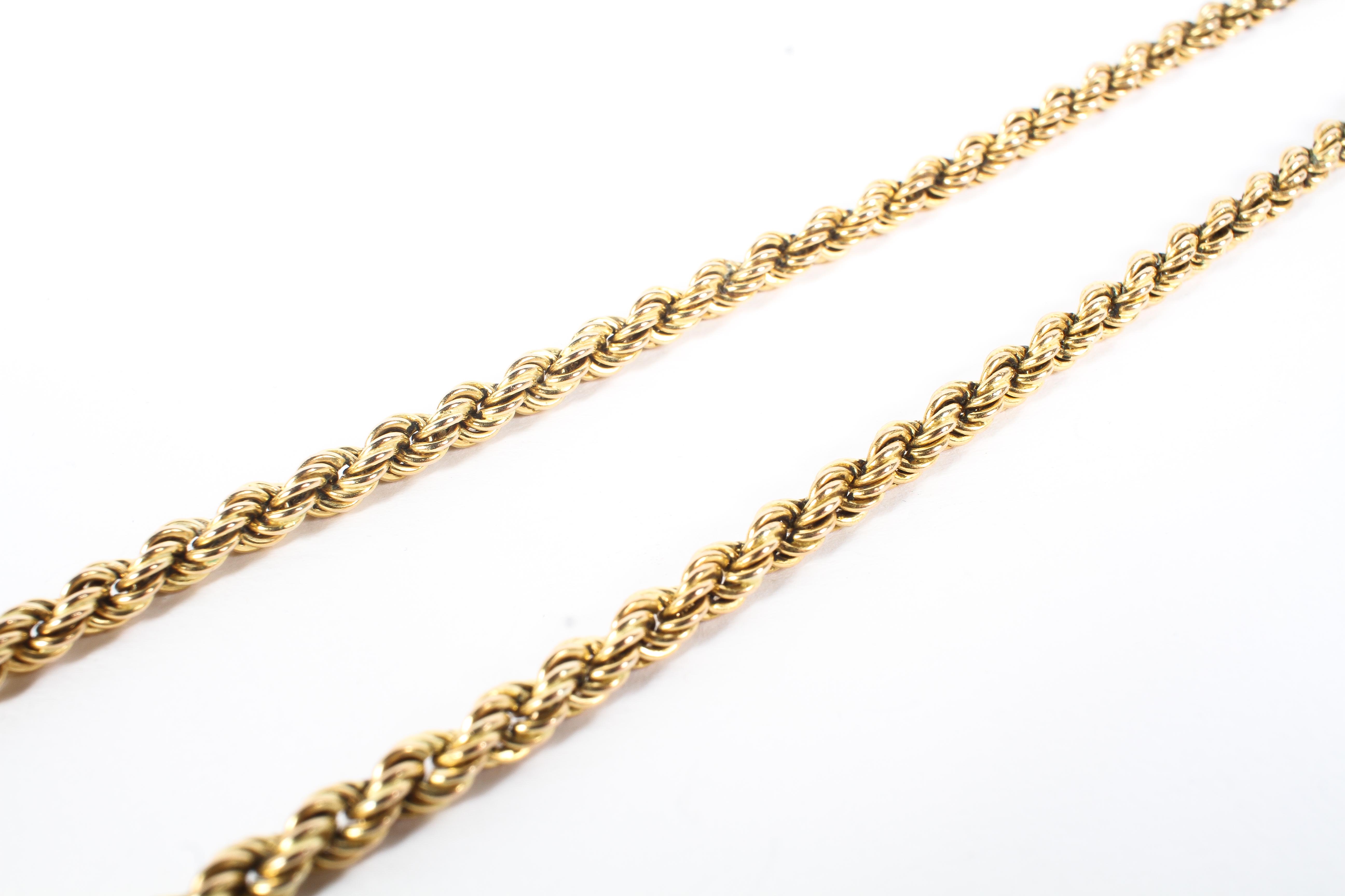 A 9ct gold rope twist necklace, - Image 2 of 3