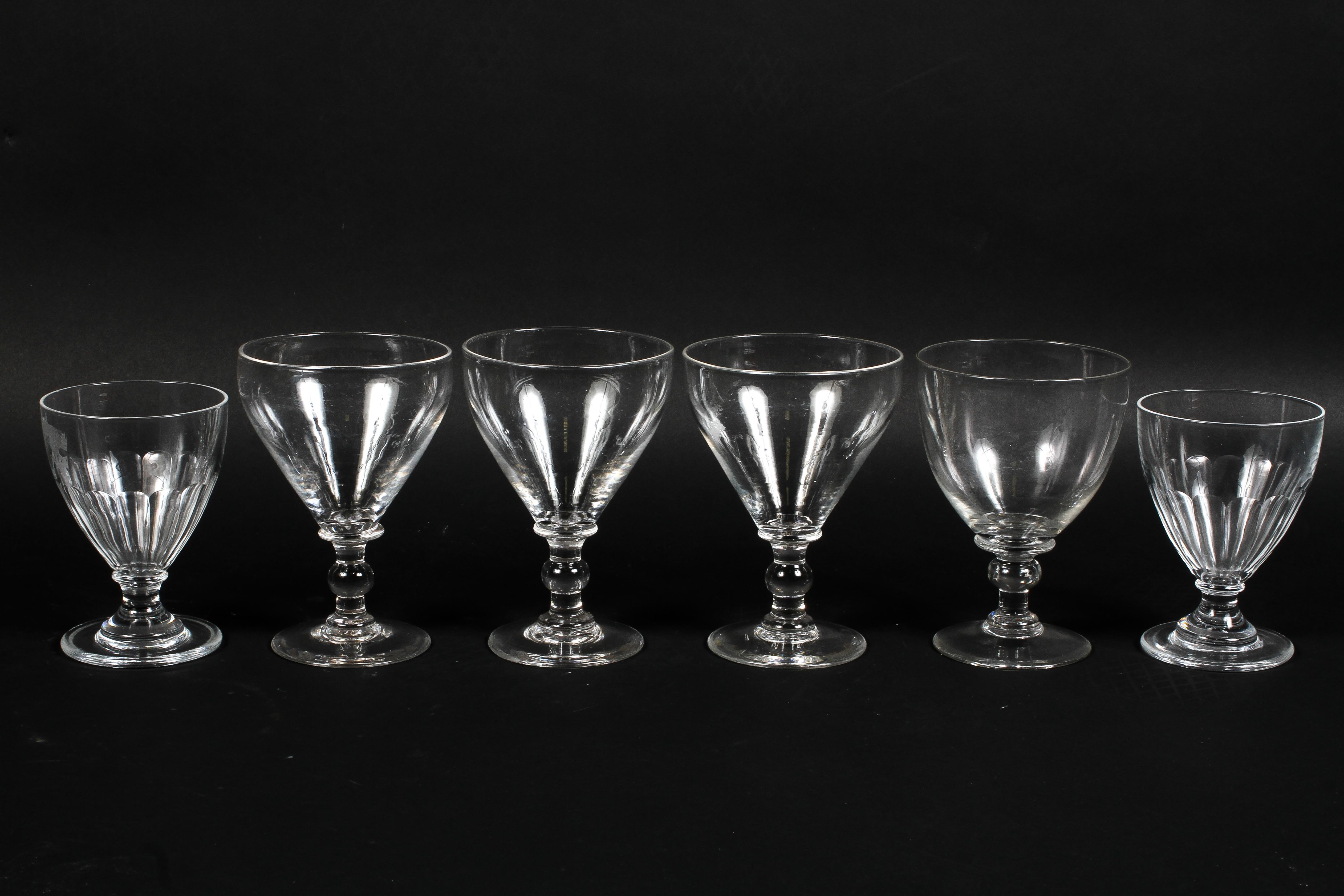 A collection of drinking glasses and a decanter, late 18th/early 19th century and later, - Image 3 of 5