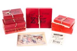 Eight Tucks original British made zag zaw puzzles in original red boxes Condition Report: