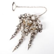 A late 19th century white and yellow gold diamond pendant brooch, unmarked,