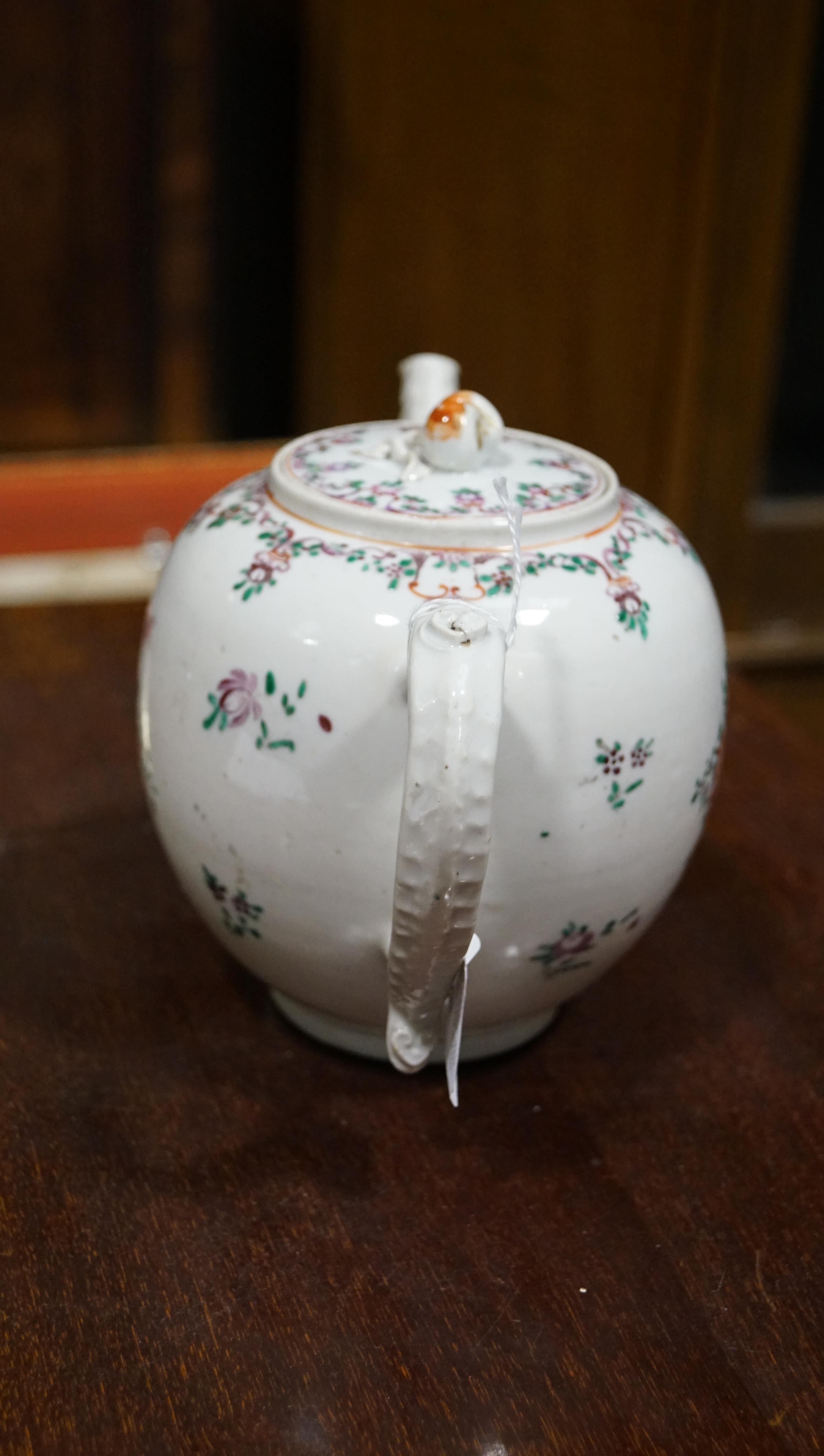 A Chinese Export globular teapot and cover, late 18th century, - Image 7 of 17
