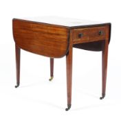 A 19th century mahogany square legged pembroke table,