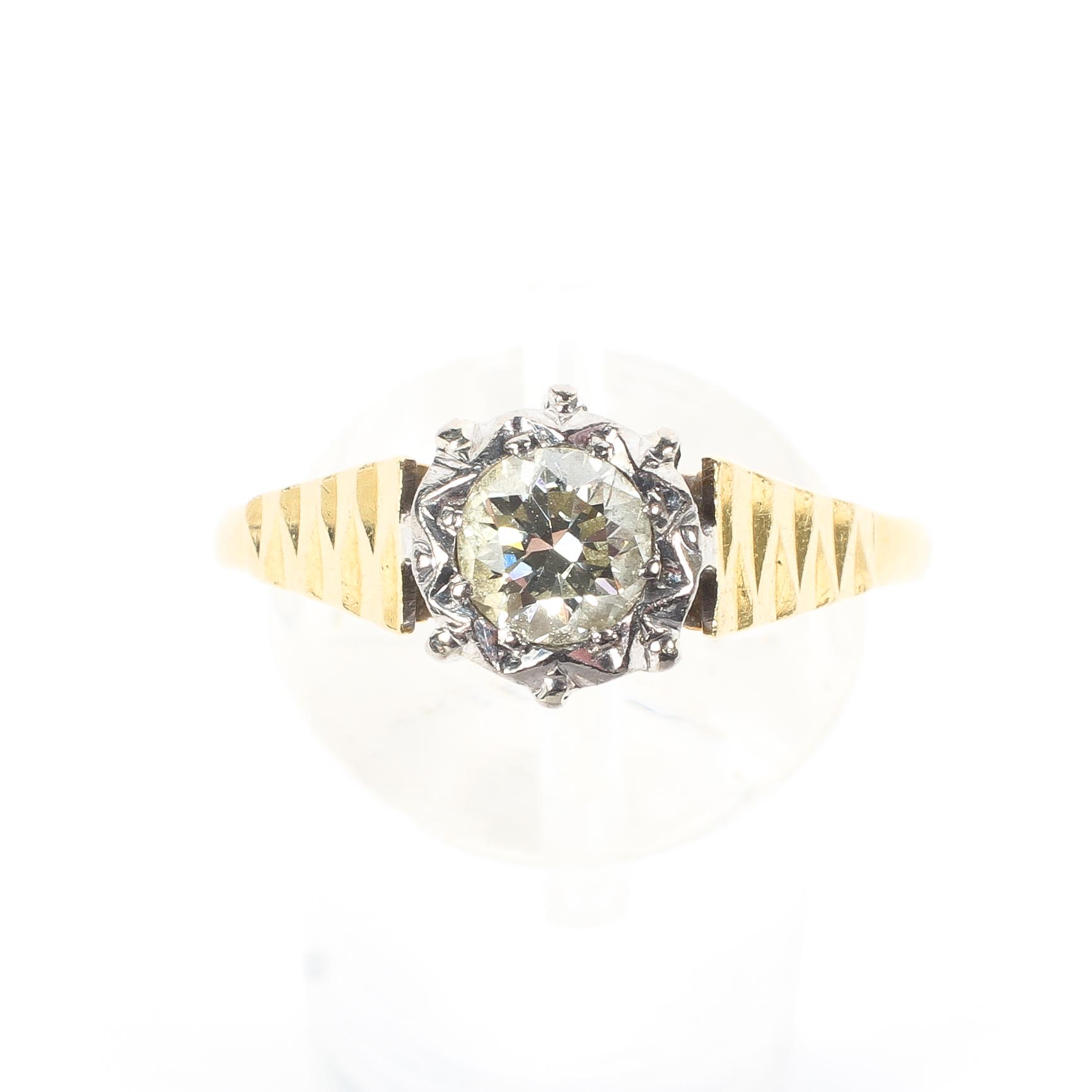 An 18ct yellow and white gold diamond solitaire ring, - Image 2 of 4