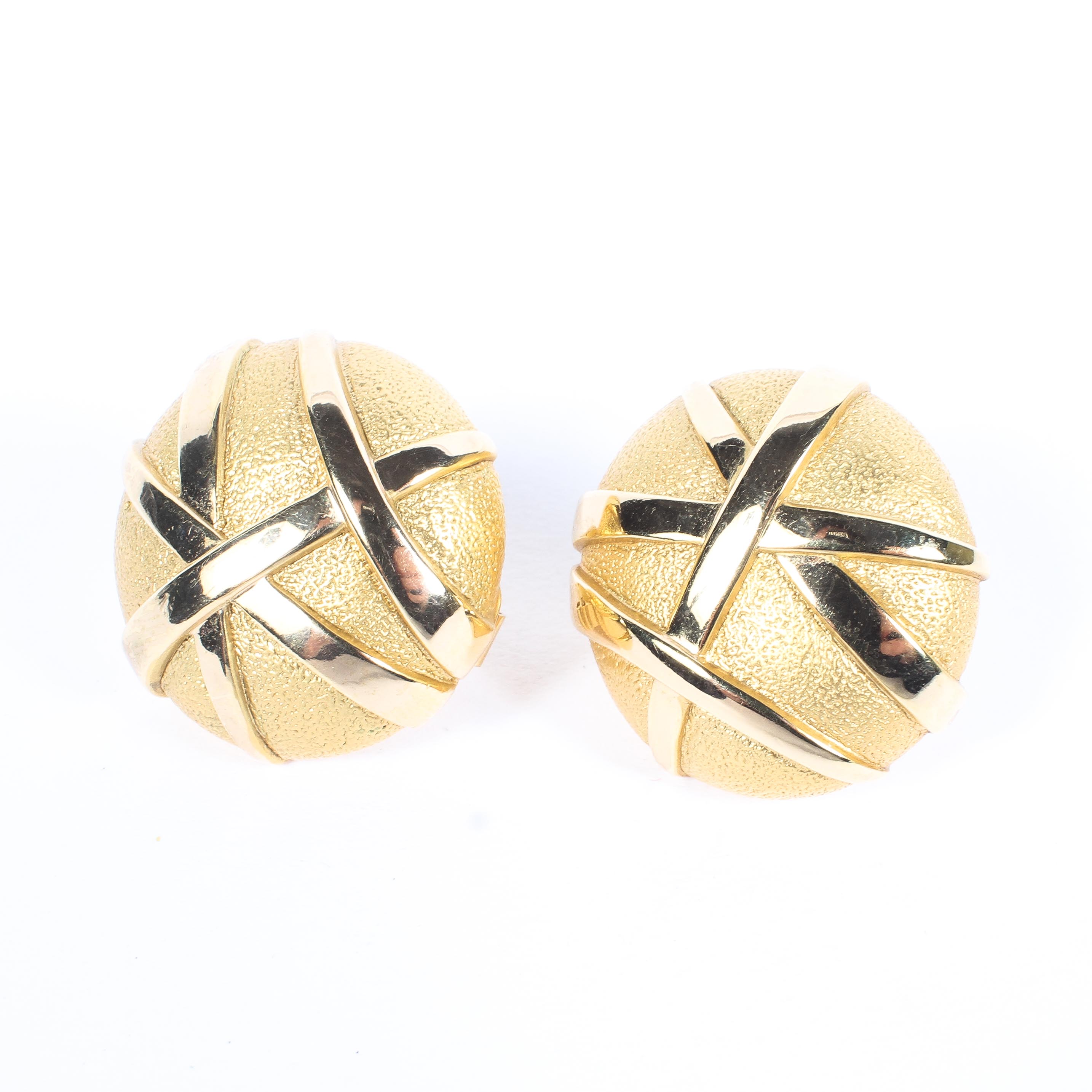 A pair of 18ct gold circular earrings by Charles Garnier, Paris, 8.