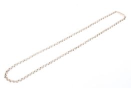 A 9ct yellow gold belcher link necklace, 43cm, 8.