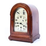 A Mauthe (German) mahogany striking eight day mantle clock, early 20th century,