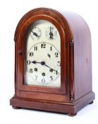 A Mauthe (German) mahogany striking eight day mantle clock, early 20th century,