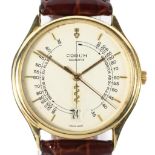 An unusual 18ct gold cased gents Corum Pulsometer wristwatch,