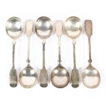 A set of six silver soup spoons, each hallmarked Sheffield 1928 by Viners,