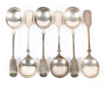 A set of six silver soup spoons, each hallmarked Sheffield 1928 by Viners,