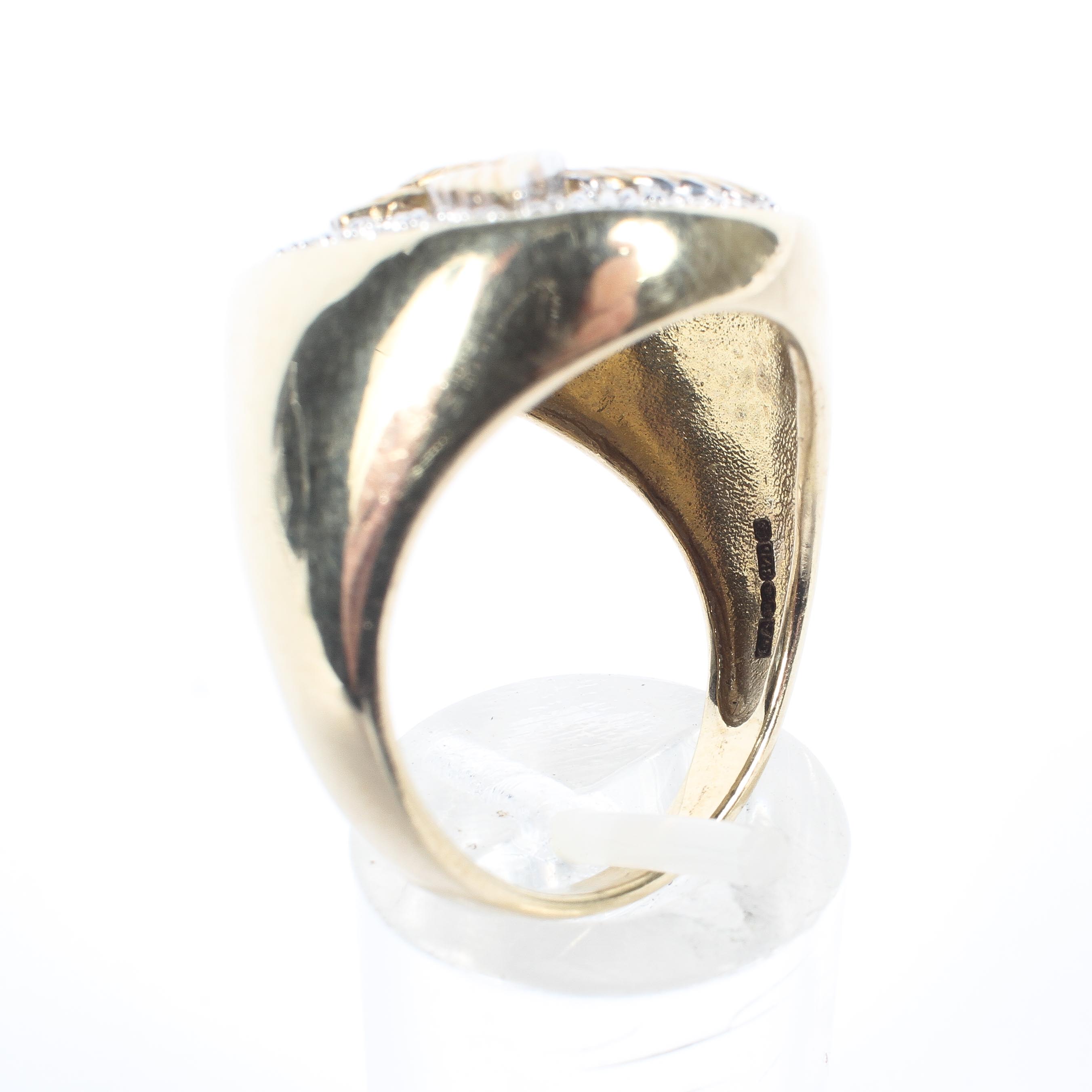 A 9ct gold and diamond gentleman's signet ring, - Image 4 of 4