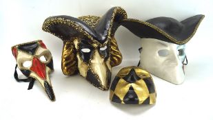 A collection of masquerade Opera masks, of various designs,