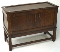 An Art deco oak blanket box, of rectangular form,