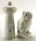 Two contemporary pieces Meissen ceramic, one depicting an Owl, the other a vase,