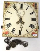 A late 19th/early 20th century longcase clock movement,