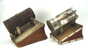 A pair of vintage fire smokers,