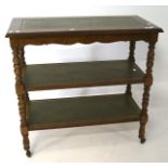 A Victorian mahogany butler's trolley, three tiers,