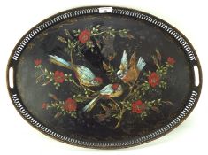 A Victorian oval cast metal tray,