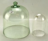 A large glass food dome, with knob handle to top, 29cm high,