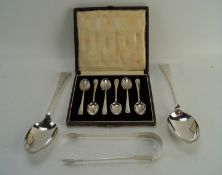 A collection of 19th & 20th century silver, including two Charles Boytan & Son Ltd serving spoons,