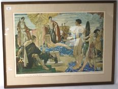 A William Russell Flint signed print, 'The Judgment of Paris', signed in pencil (lower right),