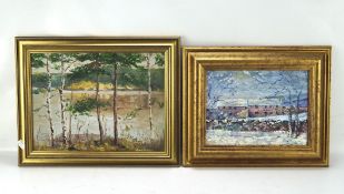 Two contemporary oil on boards, one signed and dated 'Gordon Cox 94',