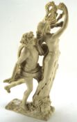A large Italian resin figure group, depicting a neo-classical male and female,