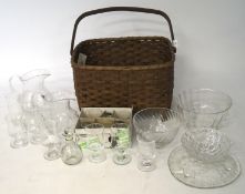 A collection of glassware, including beakers, a jug, whisky glasses and more,