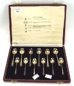 A set of twelve Travis, Wilson & Co Ltd teaspoons, hallmarked Birmingham 1969, combined weight 102g,