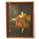 A large portait print titled "Master Lambton by T Lawrencem mounted in gilt frame,