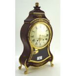 A 20th Century bracket clock by Eluxa, the dial with Roman numerals denoting hours, Swiss made,