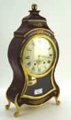 A 20th Century bracket clock by Eluxa, the dial with Roman numerals denoting hours, Swiss made,