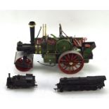 A contemporary scratch built model of a steam traction engine, 31cm long,