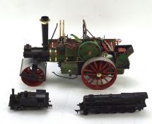 A contemporary scratch built model of a steam traction engine, 31cm long,