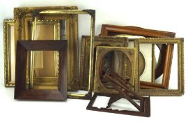 A collection of vintage picture and painting frames,