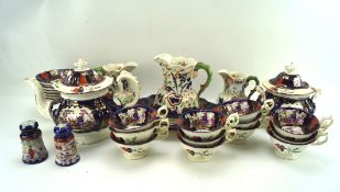 A selection of ceramics with Oriental designs, including teapot,