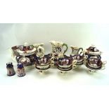 A selection of ceramics with Oriental designs, including teapot,