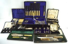 A collection of silver and silver plate, including a set of six silver teaspoons,