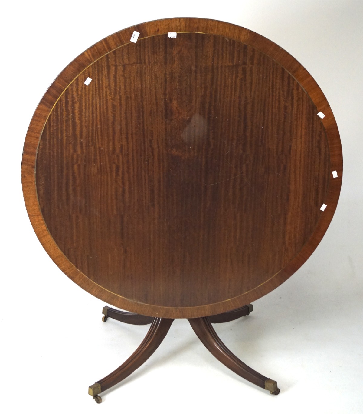 A 20th century mahogany veneer tilt top breakfast table, of circular form, - Image 2 of 2