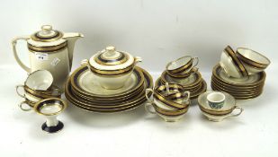 A 20th century ceramic Pirken hammer tone and gilt part dinner and tea/ coffee service