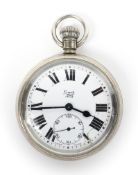 A LNER Railway pocket watch of early post grouping design. Enamel face signed Limit No2 Swiss Made.