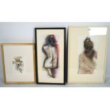 John Wakefield, (British, 21st Century School), Three Nudes, watercolour, ink and pastel,