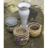 A selection of vintage ceramic pots, of varying sizes,
