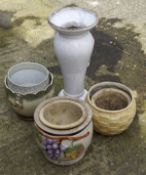 A selection of vintage ceramic pots, of varying sizes,