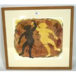 Helen Wakefield, (British, 21st Century), The Plumpy Dancers, mono print, signed and titled,