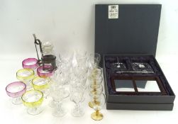 A collection of vintage glassware, to include Edinburgh crystal aperatif glasses,