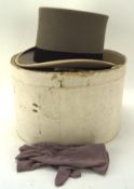 A 'Locks & Co Hatters' grey felt top hat,