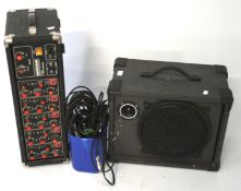 A collection of Hi-Fi related wares and a sound mixer,